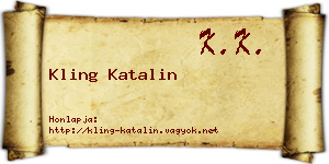 Kling Katalin névjegykártya