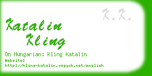 katalin kling business card